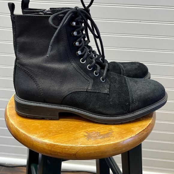 The Rail Norwood Cap Toe Suede & Leather Side Zip & Front Lace Up Boots Size 41 - Picture 1 of 12